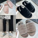 【20時〜4H限定!5点で全品半額!】 サンダル レディース ファーサンダル ふわふわ ルームシューズ ボア ファー ストラップ かかと ゴム あったか もこも...