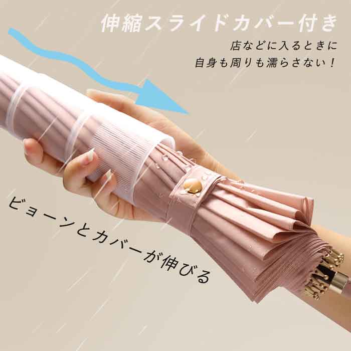 【最大30％OFF！全品対象！週末限定！】傘 カバー付き スライド カバー 雨晴傘 長...