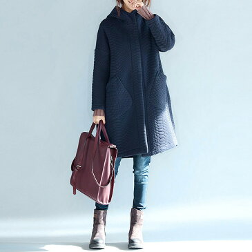 【20%OFF★スーパーSALE超目玉】 キルティングコート コート フード付き 裏地フリース アウター ミディアム丈 レディース【送料無料】 (jk088)