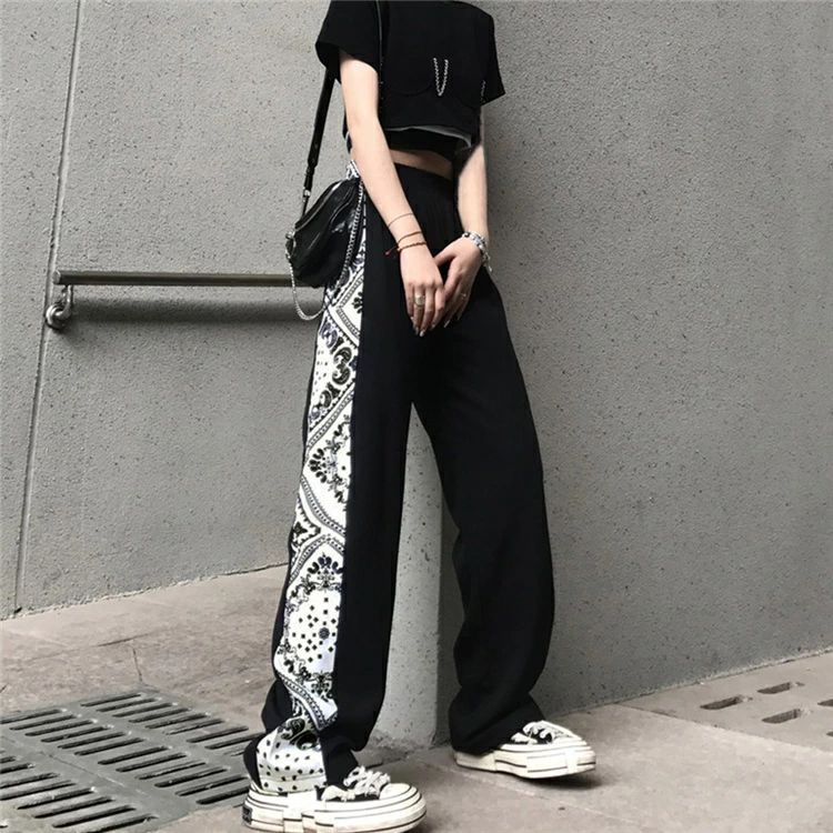 【新発売記念価格！】レディース ストレートパンツ 脚長 ハイウエスト ヒップホップ hiphop 着やせ ゆったり ワイドパンツ 運動 リラックス パンツ ジョガーパンツ春秋 ボトムス 夏 韓国