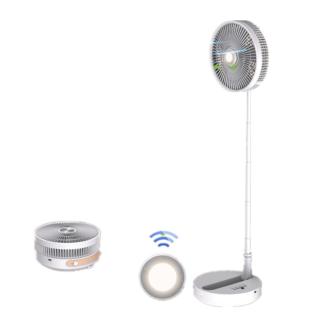 【大人気商品】扇風機 折りたたみ式 リビング 10800mAh 卓上せんぷうき 左右自動首振り 小型ファン USB充電式 リモコン付 タイマー付 4段階風量 サーキュレーター 高さ調節可能 長時間連続運転 収納便利 アウトドア キャンプ LEDデスクライト 人気グッズ