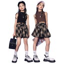【新発売記念価格!】キッズ ダンス衣装 セット アップ キッズ ヒップホップ へそ出し スカート 女の子 チアガール チアダンス 練習着 韓国ファッション ダン...