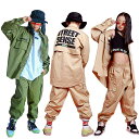 【新発売記念価格!】キッズ ダンス衣装 セット アップ キッズ ヒップホップ ジャケット シャツ 長袖 カーゴパンツ ダボダボ ゆったり かっこいい 練習着 韓...