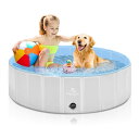 【新発売限定記念価格!】子供用プール ペット用プール 犬用プール 直径160cmx高さ30cm 空気入れ不要 折り畳み式収納 お庭用 家庭用 屋内用 アウトドア...