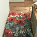 120×240CM 油絵風 芸術 皮革 防水 防油 室内 屋外 擦り洗い ドアマット pvc 裁断可能 玄関マットカーペット ラグマット 花柄 玄関ラグ 廊下敷...