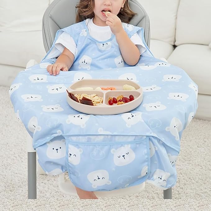 【新発売記念価格！】食事エプロン 赤ちゃん よだれかけ ベビー 防水 一体型 食べこぼし対策 離乳食 エプロン ベビーよだれかけセット テーブル クロス 付き お手入れ簡単 汚いにくい 軽量 洗える 入園準備 女の子 男の子 出産祝い 6ヶ月-5歳