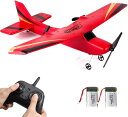【新発売限定記念価格!】ラジコン飛行機、2.4GHz RC飛行機電動 されて簡単に飛ばせる 子供と初心者向けのラジコングライダー(赤)