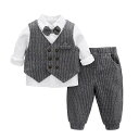 男の子 スーツ ベビー服 フォーマル スーツ キッズ セットアップ ベスト シャツ 長袖 ロングパンツ 蝶ネクタイ 赤ちゃん おしゃれ 可愛い 入園式 卒園式 ...