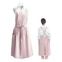 【166時間限定価格】エプロン おしゃれ 保育士 かわいい ワンピース ナチュラル 無地 ユニフォーム コットン 綿麻 習い事 家事 料理教室 カフェ レストラン 大きいサイズ 北欧 カフェ 保育士 シンプル