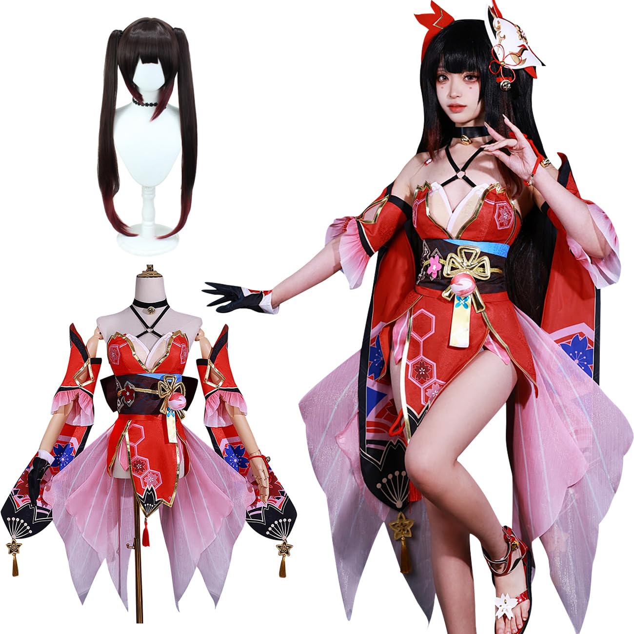 【大人気商品】崩壊 スターレール 花火 コスプレ衣装 ウィッグ付き Star Rail cosplay コスチューム ク..