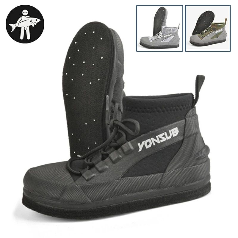 【クーポン最大1000円OFF】ウェーディング シューズ メンズ アウトドア 靴 フェルト スパイク 磯靴 靴ひも付き 滑り止め 撥水性 通気性 磯釣り 渓流 岩場 アウトドア 迷彩柄 カジュアル 夏 秋 カッコイイ フィッシング ブーツ 釣り シューズ