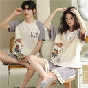 【最大P57倍,実質3150円 8/11 まで】ペア パジャマ 半袖 夏 レディース パジャマ メンズ 綿100% カップル ペア ルームウェア 夏 結婚祝い ...
