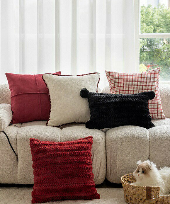 クッションカバー カバー マルチ柄 チェック クロス 韓国 韓国ファッション 春 夏 秋 冬 カジュアル シンプル ガーリー レトロ ホーム レディース パイピ...