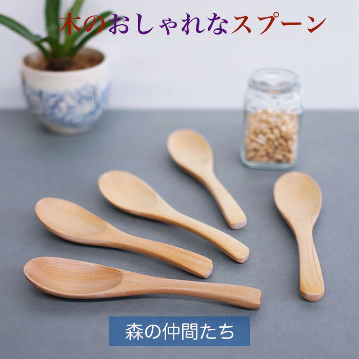 スプーン 5本セット ♪ 1502-18T レンゲ スプーン 白木 (ナチュラル) カトラリー：サイズ 15.7cm