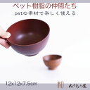 ■ PET汁椀(大) アースカラーDBR　PET汁椀 PETお椀 PET丼 PETマグカップ PETサラダボールサイズ　φ12.6x7.5cm (日本製)