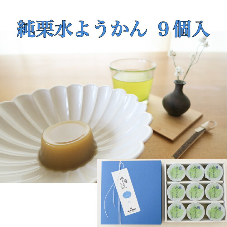 塩屋櫻井 純栗水ようかん 9個入 （夏季向け商品）和栗 お中元 信州 小布施 無添加 常温保存可