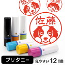 ブリタニースパニエル ネーム印 【 イラスト入り ハンコ 12mm 】 犬 動物 イラストはんこ グッズ 雑貨 スタンプ 判子 認印 かわいい おもしろ おしゃ...