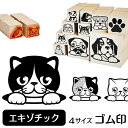 エキゾチックショートヘア イラスト ゴム印【角印 4サイズ展開 油性インク 対応】かわいい 猫 ネコ 動物 雑貨 グッズ ハンコ スタンプ 可愛い プレゼント ...