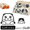 スコティッシュフォールド イラスト ゴム印【角印 16mm 油性インク 対応】かわいい 猫 ネコ 動物 雑貨 グッズ ハンコ スタンプ 可愛い プレゼント ギフト 贈り物 買い回り ポイント消化 送料無料 結婚祝い 母の日