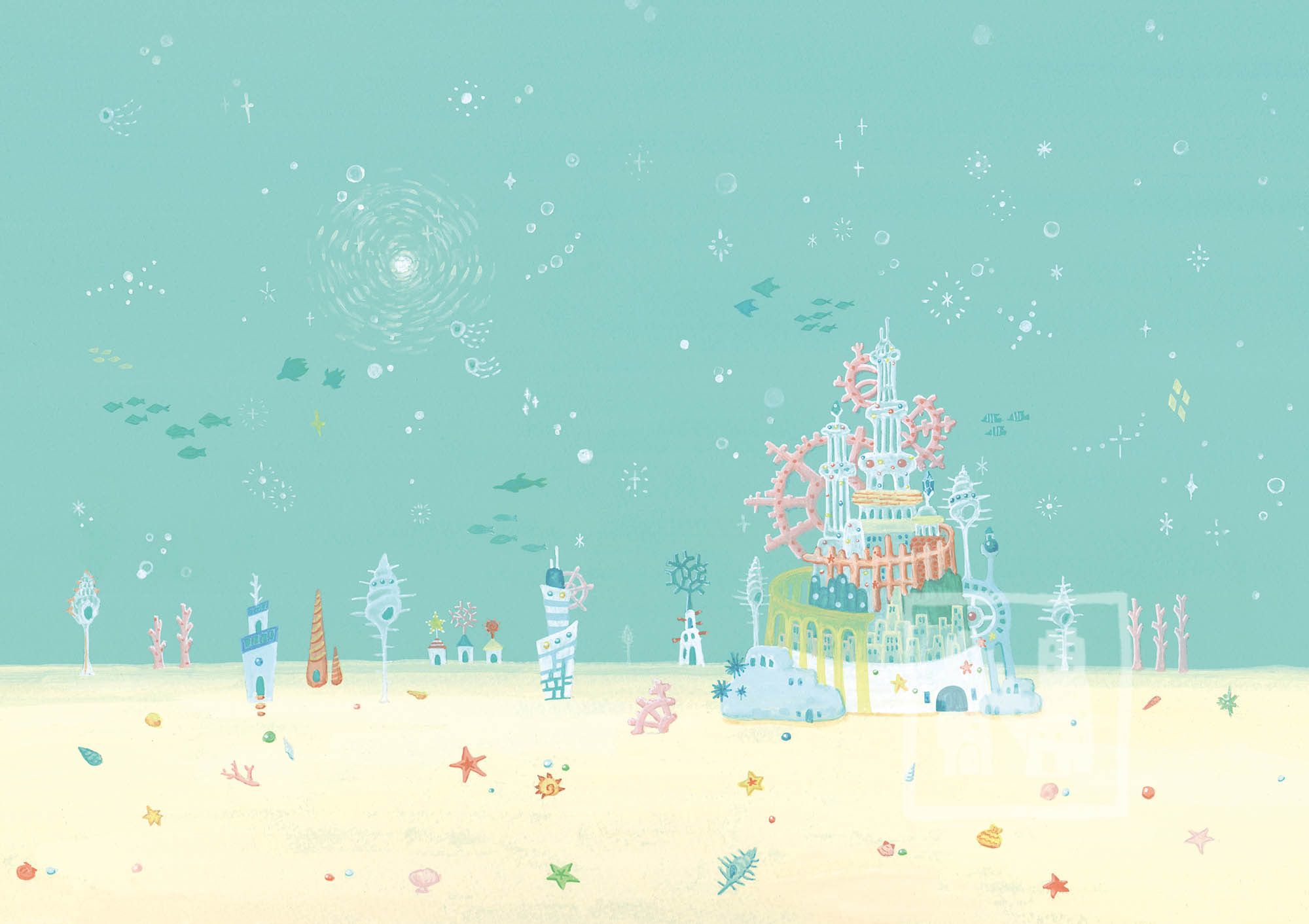 空想街雑貨店 ポストカード マリンスノー神殿 【同梱A】