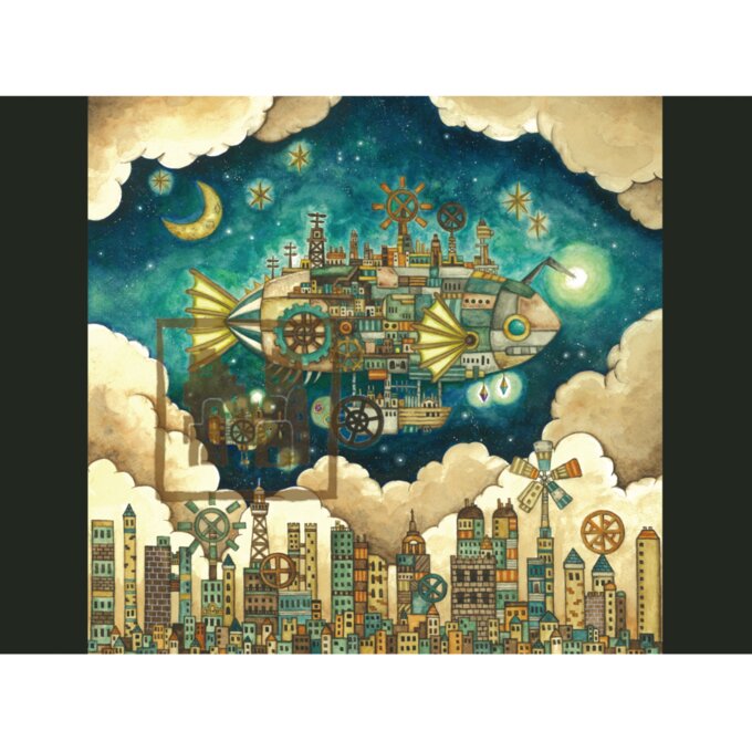 空想街雑貨店 ポストカード 空飛ぶ魚の街 【同梱A】