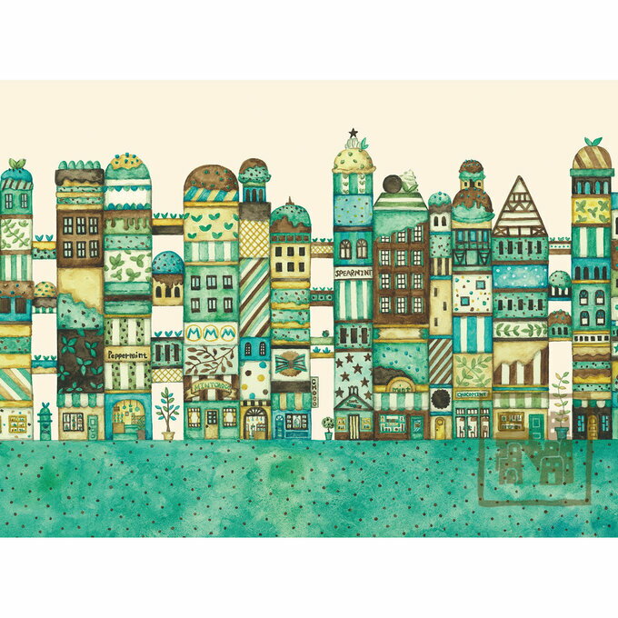 空想街雑貨店 ポストカード チョコミントの街 【同梱A】