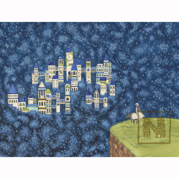 空想街雑貨店 ポストカード 勿忘草とラピスラズリの街 【同梱A】