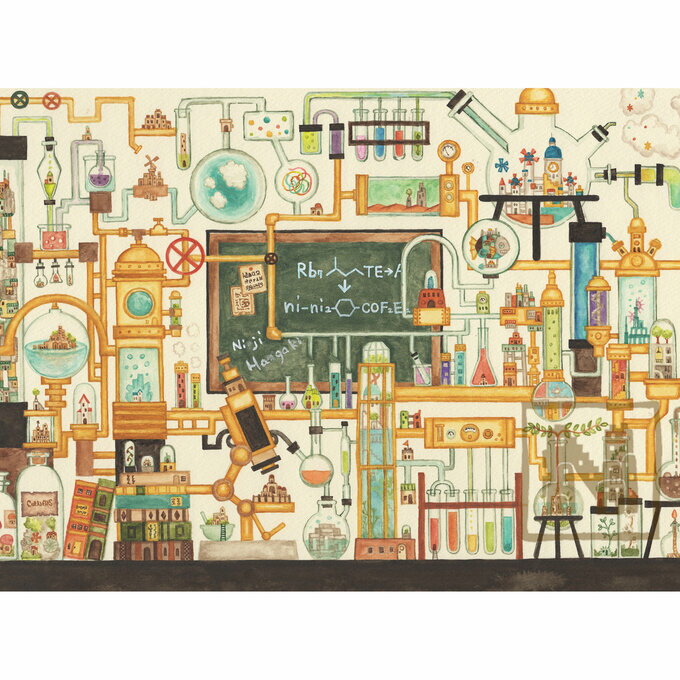 空想街雑貨店 ポストカード 理科室に眠る実験道具の街 【同梱A】