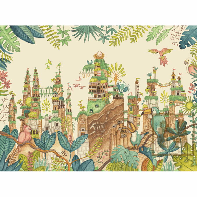 空想街雑貨店 ポストカード ジャングルの奥の鳥の楽園 【同梱A】