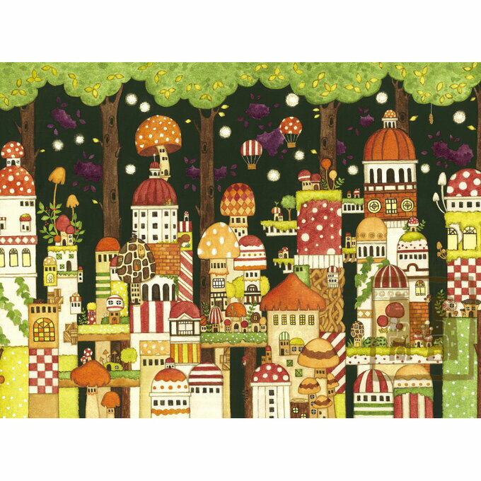 空想街雑貨店 ポストカード 暗闇森のキノコ旧市街 【同梱A】