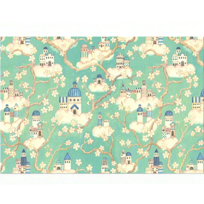 空想街雑貨店 ポストカード 桜×建物テキスタイル 【同梱A】