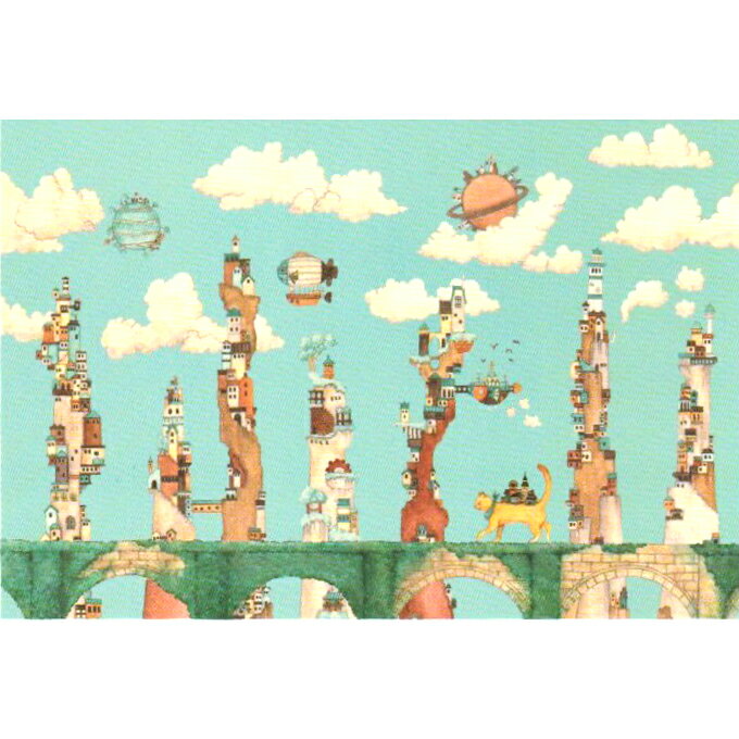 空想街雑貨店 ポストカード 都会猫の冒険 【同梱A】