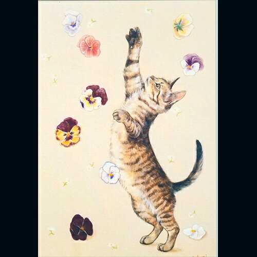 ochopi ポストカード 「パンジーとキジトラ」 【同梱A】