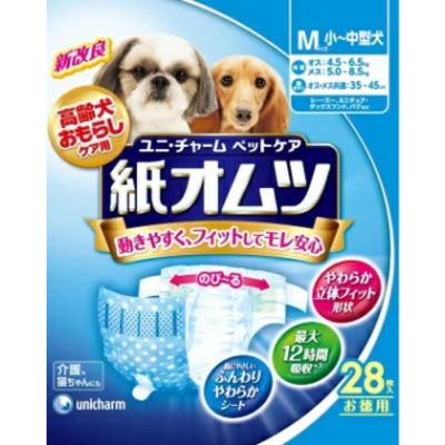 ＼アウトレット／ ユニチャーム ペット用紙オムツ Mサイズ 28枚【同梱B】