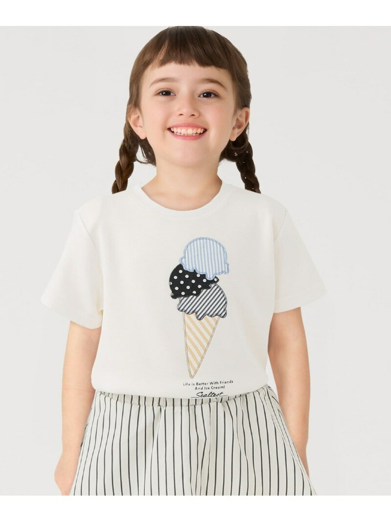 乐天商城 - SHIPS Colors:100~140cm/Sealtest(R) アイスクリーム プリントTEE SHIPS Colors シップス トップス カットソー・Tシャツ ホワイト イエロー ブラック[Rakuten Fashion]