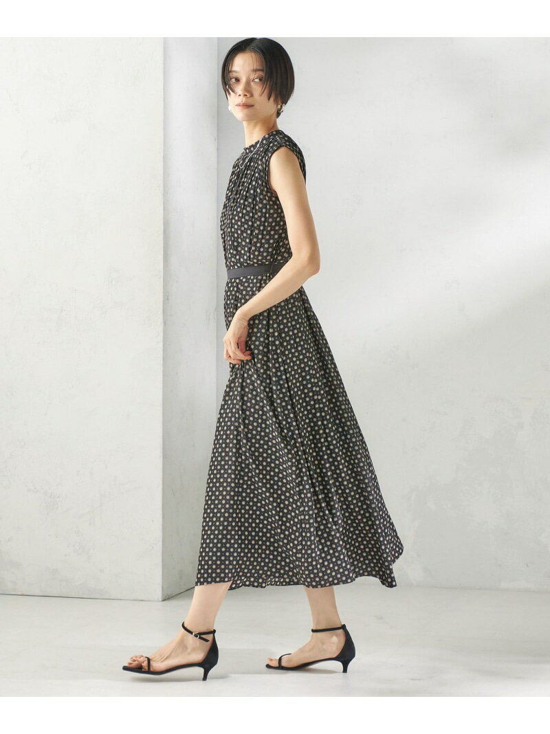 乐天商城 - 《予約》＜手洗い可能＞プリント カッセン ノースリーブ ワンピース SHIPS WOMEN シップス ワンピース・ドレス ワンピース ブラック【先行予約】*【送料無料】[Rakuten Fashion]