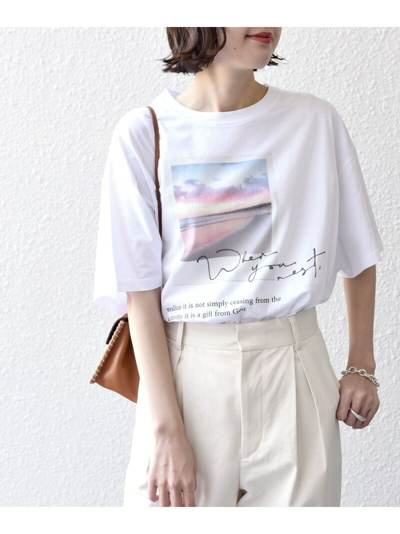 《一部追加予約》*オーガニックコットンフォトショートスリーブTEE◇ SHIPS WOMEN シップス トップス カットソー・Tシャツ ホワイト ベージュ カーキ ブラウン【先行予約】*【送料無料】[Rakuten Fashion]のサムネイル