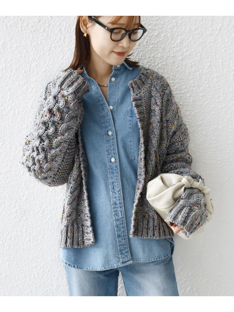 【WEB限定】＜手洗い可能＞ネップヤーン ケーブル ニット カーディガン SHIPS WOMEN シップス トップス カーディガン ホワイト【送料無料】[Rakuten Fashion]のサムネイル