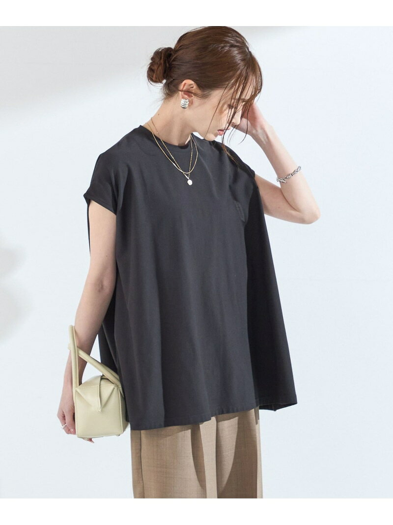 《予約》SHIPS Colors:＜接触冷感・手洗い可能＞クールタッチ シアー フレア Tシャツ◆ SHIPS Colors シップス トップス カットソー・Tシャツ ピンク ブラウン ホワイト ブラック【先行予約】*【送料無料】[Rakuten Fashion]