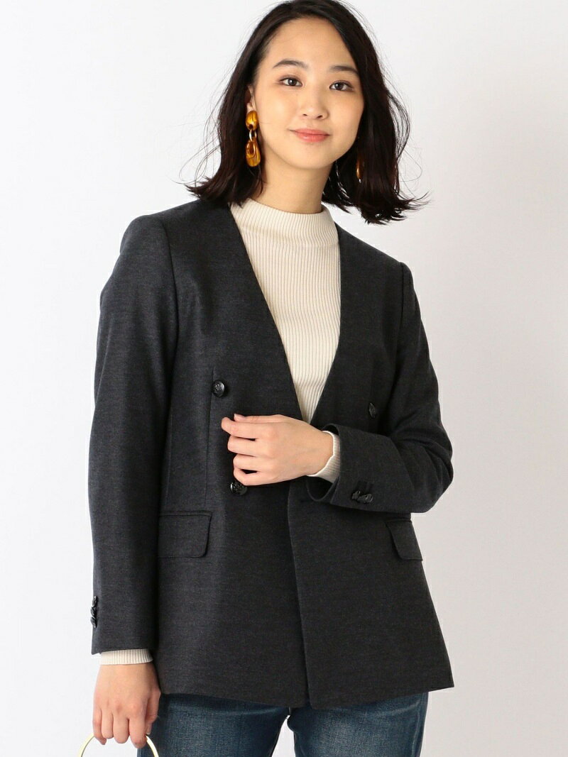 【SALE／70%OFF】DOMANI×SHIPSノーラペルダブルジャケット SHIPS WOMEN シップス スーツ・フォーマル セットアップスーツ グレー ネイビー【RBA_E】【送料無料】[Rakuten Fashion]