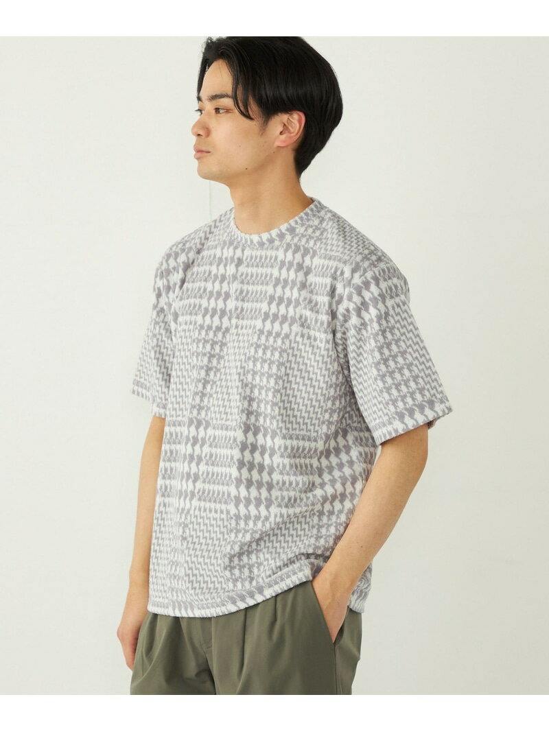 Rakuten - 【SALE／50%OFF】SHIPS Colors:パイル ジャカード Tシャツ SHIPS Colors シップス トップス カットソー・Tシャツ ネイビー ホワイト ベージュ【RBA_E】[Rakuten Fashion]