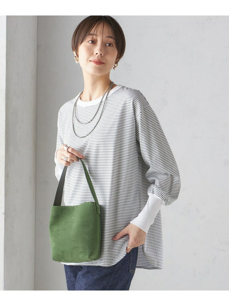 【SALE／40%OFF】ロング リブ スリーブ カットソー ボーダー / ソリッド SHIPS WOMEN シップス トップス カットソー・Tシャツ ホワイト グレー カーキグリーン ブラック【RBA_E】【送料無料】[Rakuten Fashion]のサムネイル