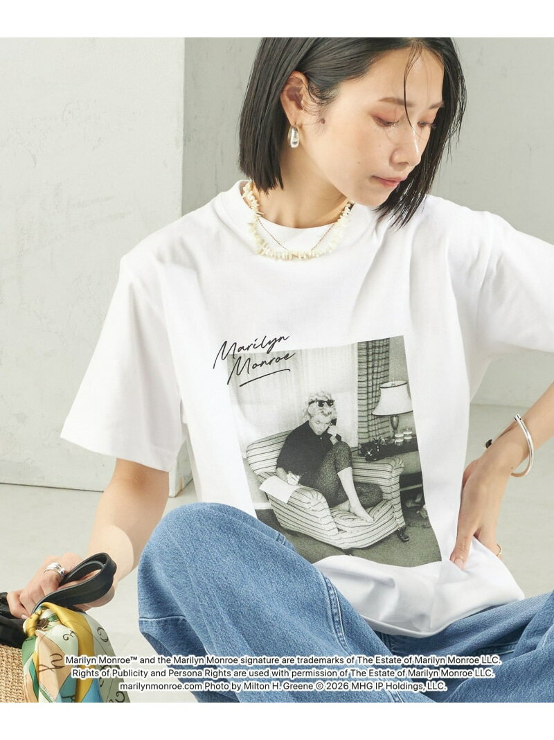 【SHIPS別注】Marilyn Monroe / フォト TEE SHIPS WOMEN シップス トップス カットソー・Tシャツ ホワイト ブラック ベージュ【送料無料】[Rakuten Fashion]