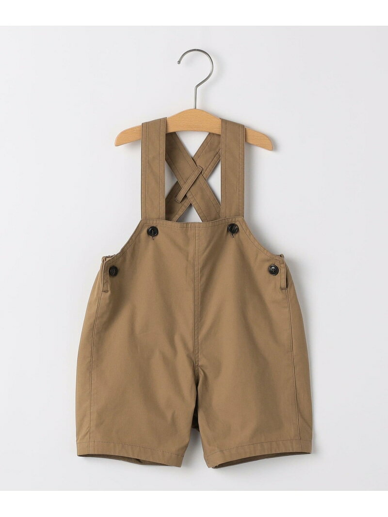 Rakuten - SHIPS KIDS:80~90cm / ベビー コットン オーバーオール SHIPS KIDS シップス マタニティウェア・ベビー用品 ロンパース・カバーオール ブラウン ホワイト【送料無料】[Rakuten Fashion]