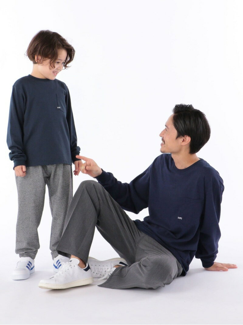 *SHIPS KIDS:100~160cm / ＜家族おそろい＞SHIPS マイクロロゴ ロングスリーブ TEE SHIPS KIDS シップス トップス カットソー・Tシャツ ネイビー ホワイト ブラック ブラウン ピンク グリーン パープル[Rakuten Fashion]