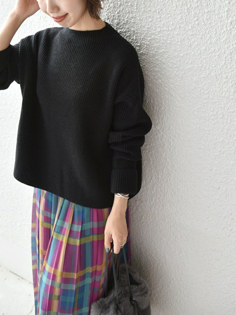 【SALE／30%OFF】SHIPS any: ウールブレンド ワイドリブ ボトルネック プルオーバー SHIPS any シップス トップス ニット ブラック ベージュ【RBA_E】【送料無料】[Rakuten Fashion]