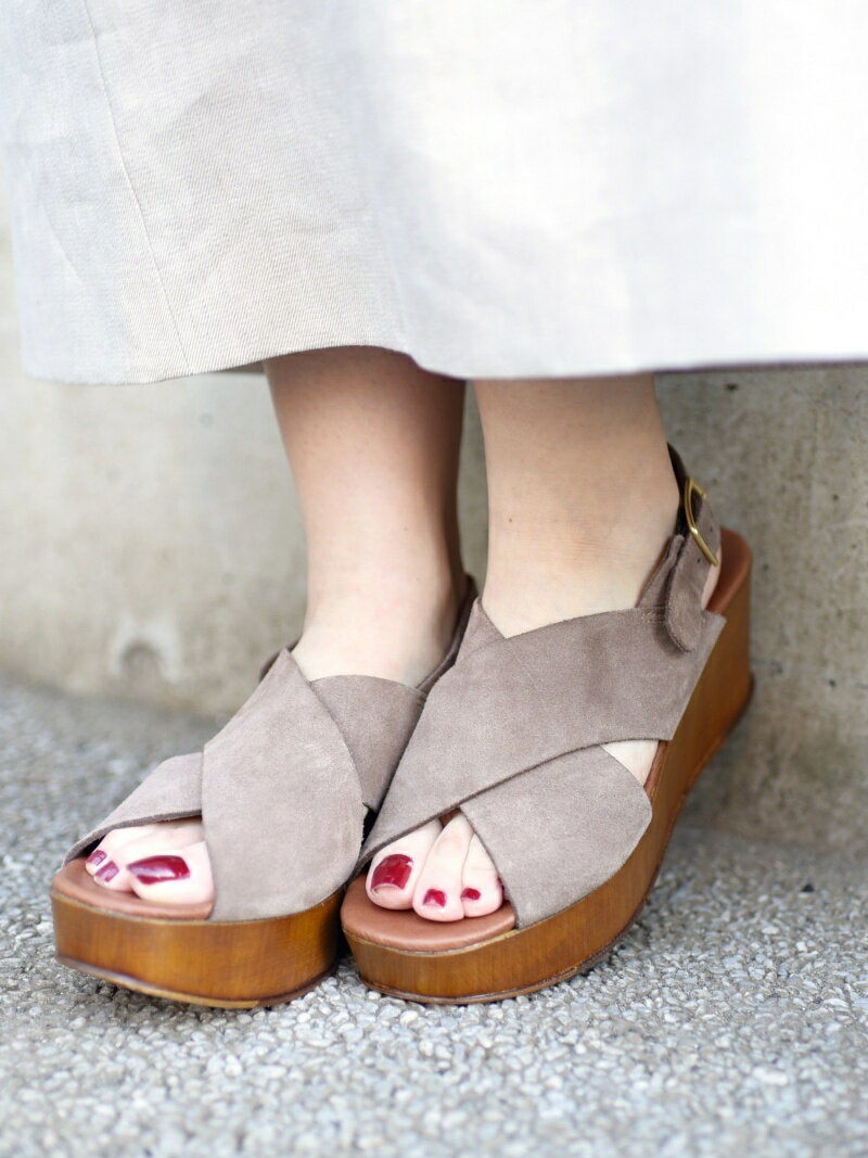 【SALE／30%OFF】【SHIPS別注】ENESS:クロスウエッジサンダル◇ SHIPS WOMEN シップス シューズ・靴 サンダル グレー ブラック【RBA_E】【送料無料】[Rakuten Fashion]のサムネイル