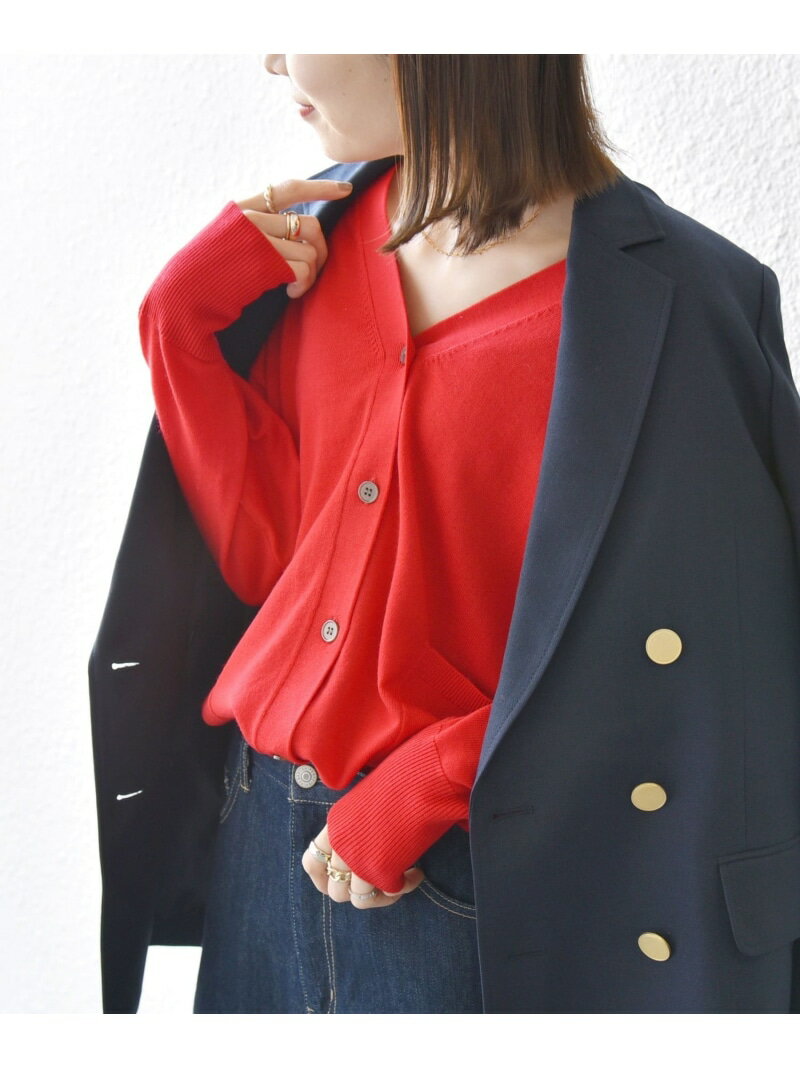 【SALE／50%OFF】SHIPS any:＜手洗い可能＞ウール ワイド Vネック カーディガン SHIPS any シップス トップス カーディガン ブラック イエロー パープル レッド ホワイト【RBA_E】【送料無料】[Rakuten Fashion]