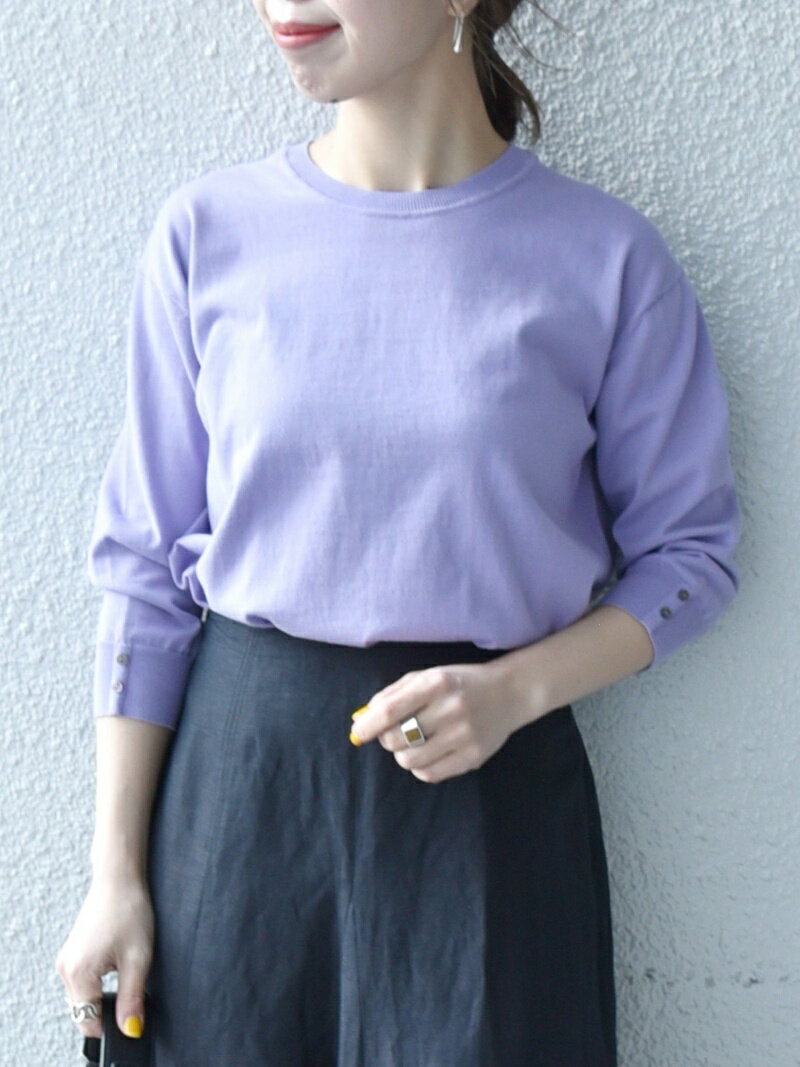 【SALE／60%OFF】SHIPS any: ファインコットン カラーニット クルーネック プルオーバー SHIPS any シップス トップス ニット イエロー グリーン ブルー ネイビー パープル ホワイト ピンク【RBA_E】[Rakuten Fashion]