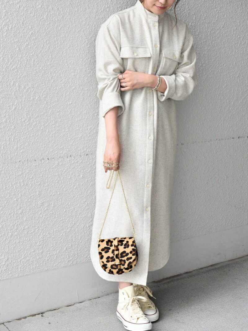 全日本送料無料 Fashion Ships Any リサイクルウール メランジ シャツワンピース Ships Any シップス ワンピース シャツ ワンピース グレー ブラウン Ships シップス Www Paigham Tv